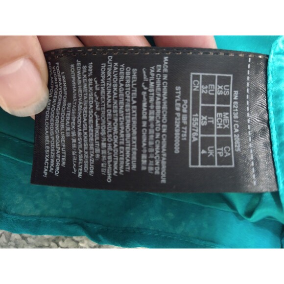 Guess 100% Silk Sheer Sleeve Embellished Tunic Top Xs Boho Vintage Feminine Y2k - Picture 12 of 12